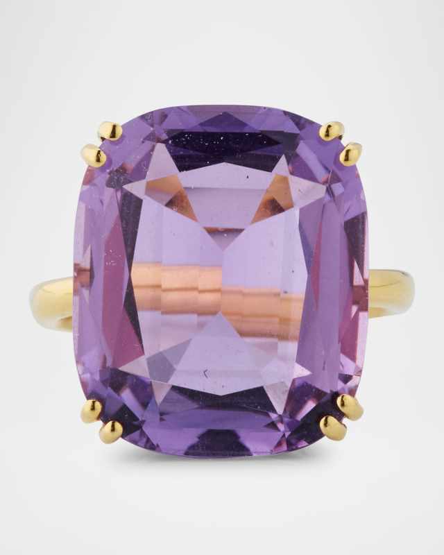 Gossip Cushion-Cut Amethyst Statement Ring